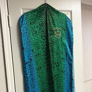 Versace Vibrant Green and Blue Leopard Print Garment bag